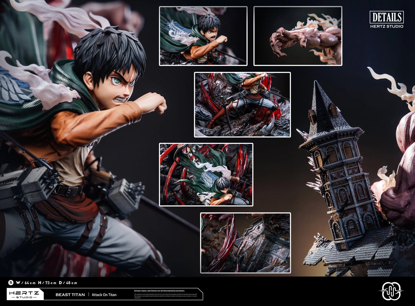 Preventa Resina Eren Yeager Figura Attack On Titan Hertz Estudio