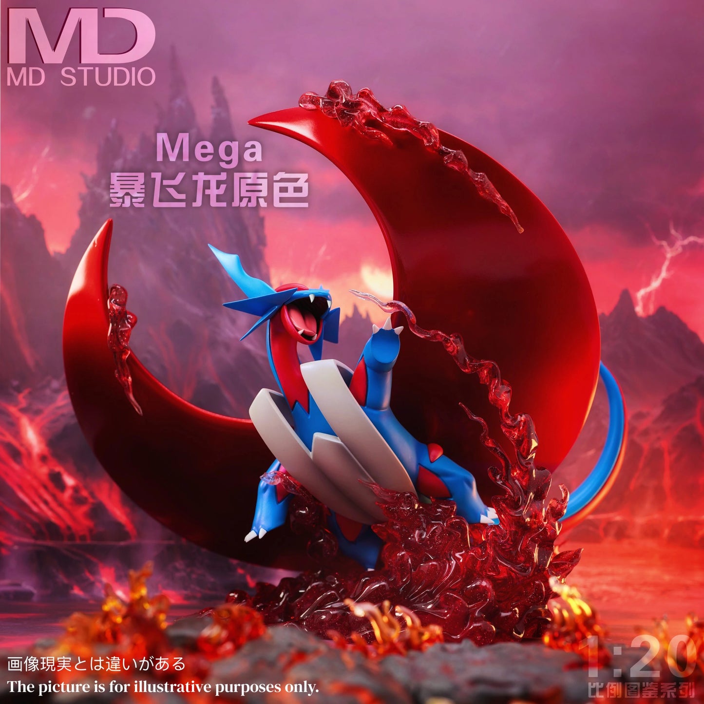 Preventa Resina Mega Salamence Figura Pokémon MD Estudio