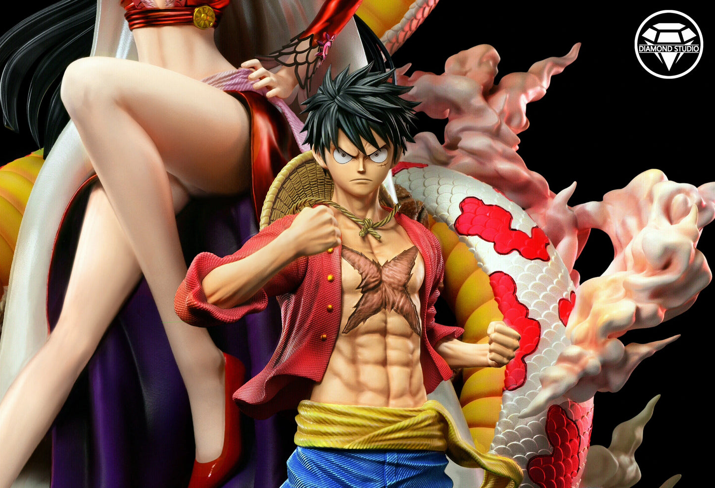 Preventa Resina Luffy & Boa Figura One Piece Diamond Estudio