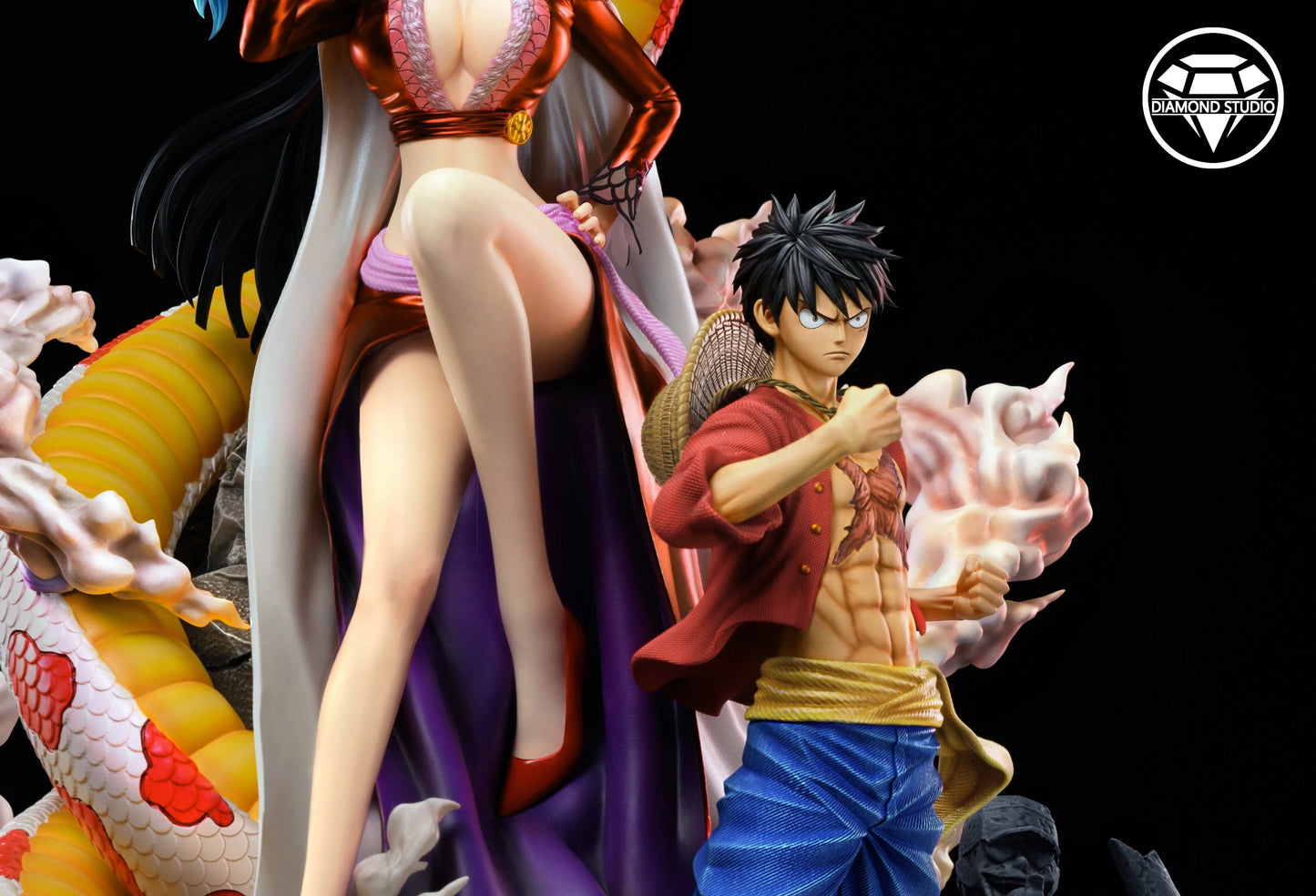 Preventa Resina Luffy & Boa Figura One Piece Diamond Estudio