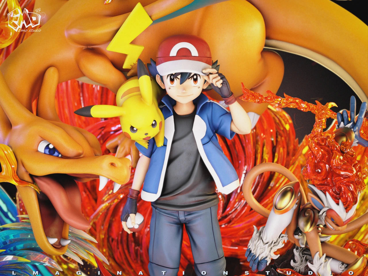 Preventa Resina Ash Ketchum Figura Pokemon EMO Estudio