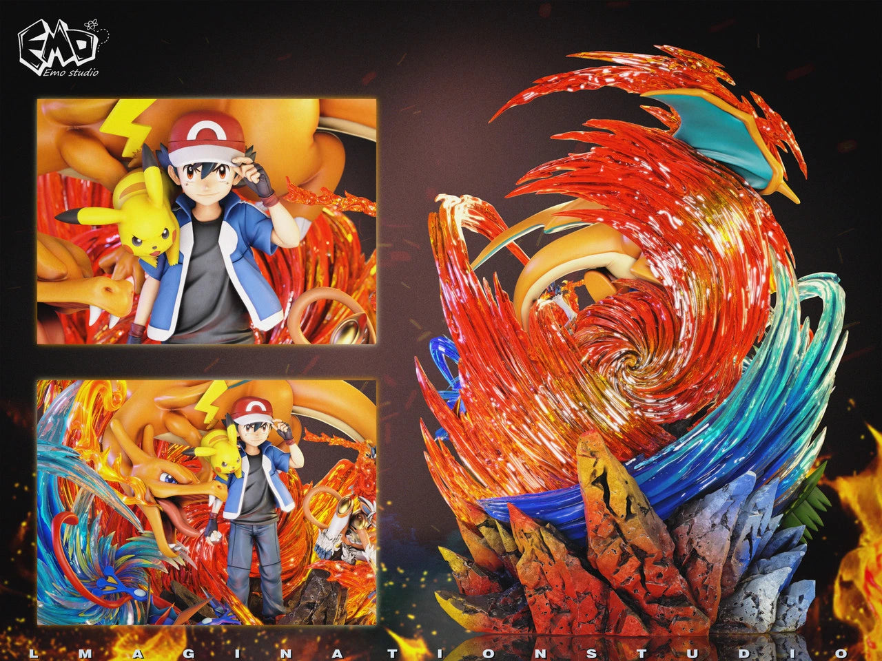 Preventa Resina Ash Ketchum Figura Pokemon EMO Estudio