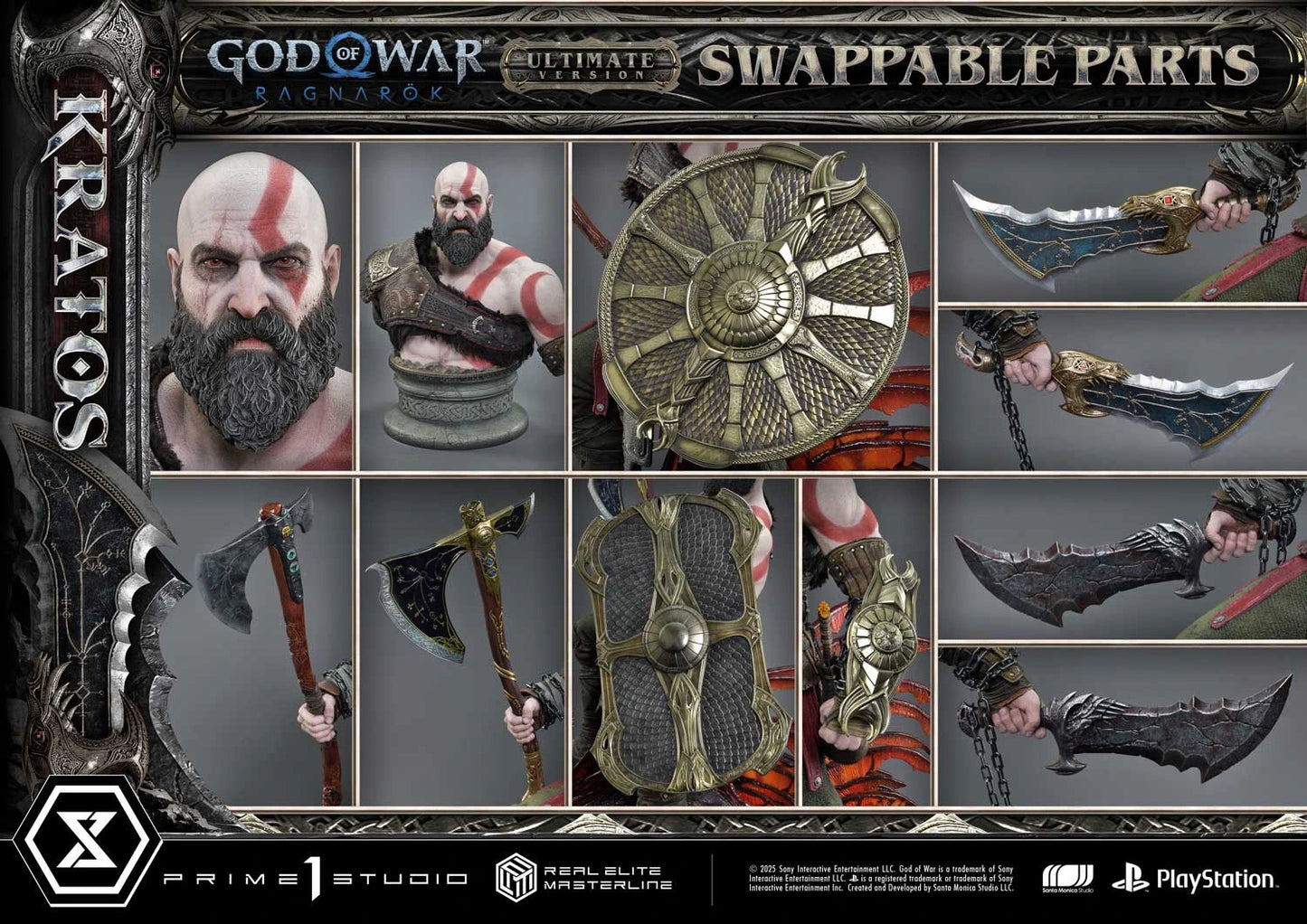 Preventa Resina Kratos Figura God of War "Ragnarok" Prime 1 (Licencia) Estudio