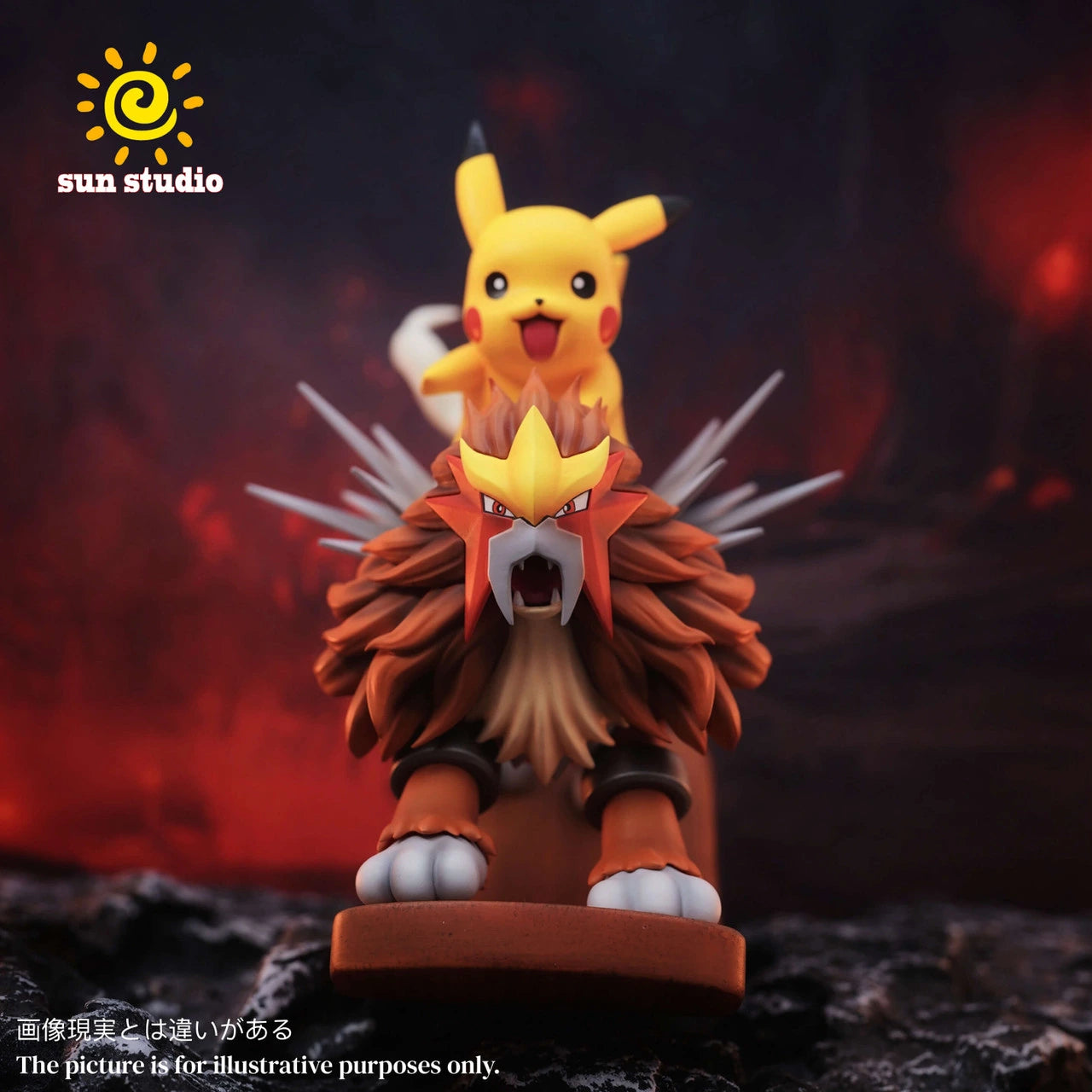 Preventa Resina Pikachu & Entei Figura Pokémon Sun Estudio