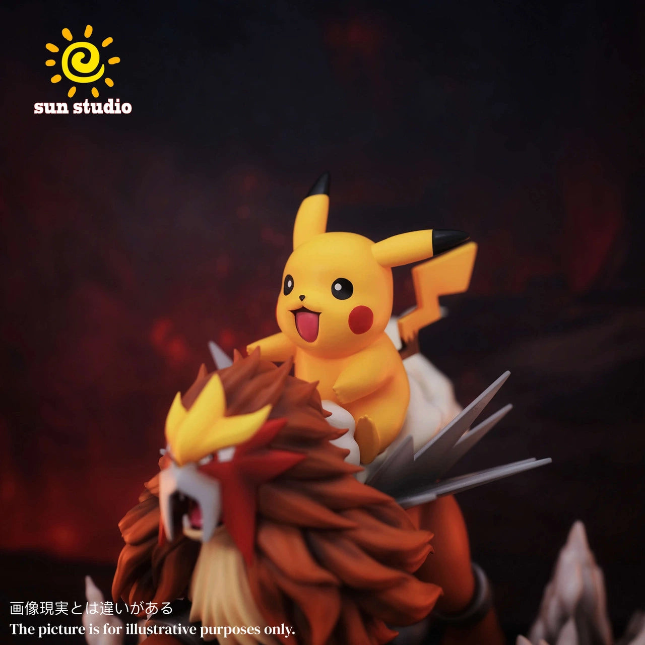 Preventa Resina Pikachu & Entei Figura Pokémon Sun Estudio