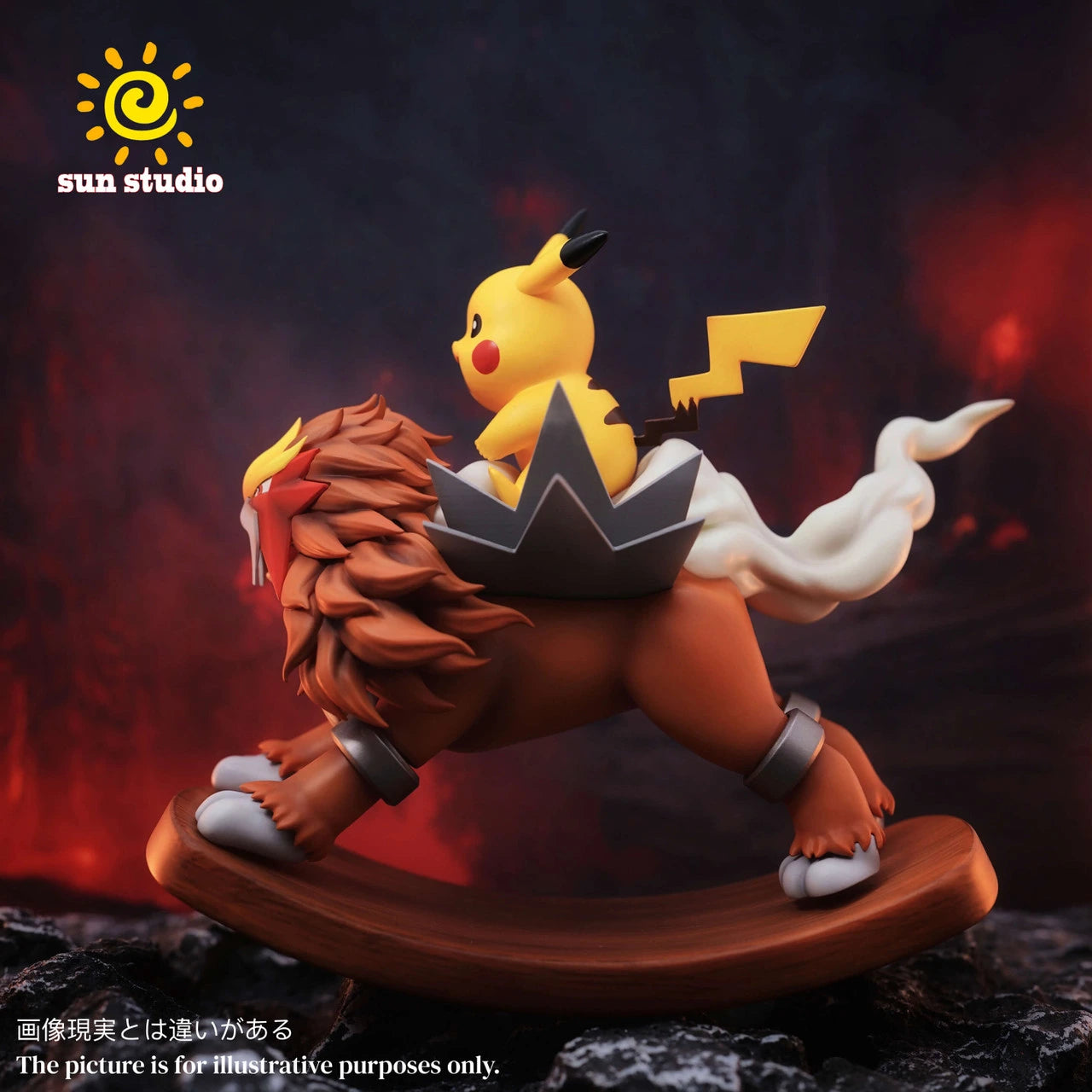 Preventa Resina Pikachu & Entei Figura Pokémon Sun Estudio