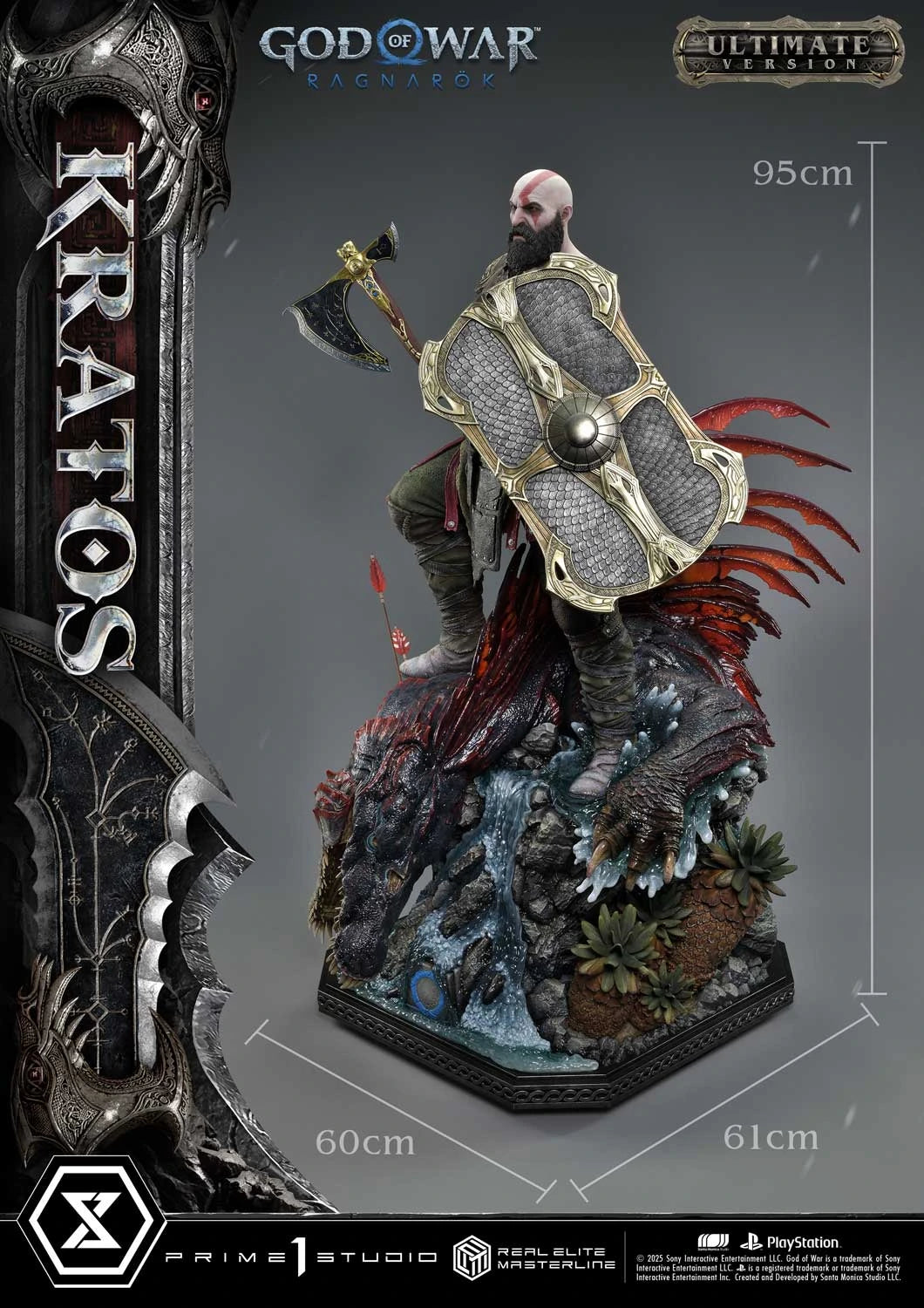 Preventa Resina Kratos Figura God of War "Ragnarok" Prime 1 (Licencia) Estudio