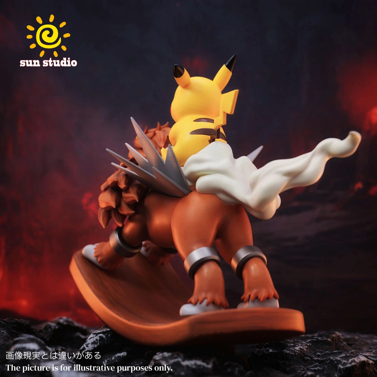 Preventa Resina Pikachu & Entei Figura Pokémon Sun Estudio