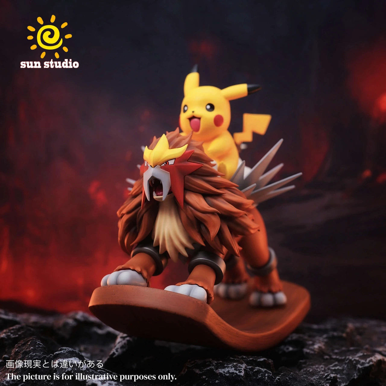 Preventa Resina Pikachu & Entei Figura Pokémon Sun Estudio