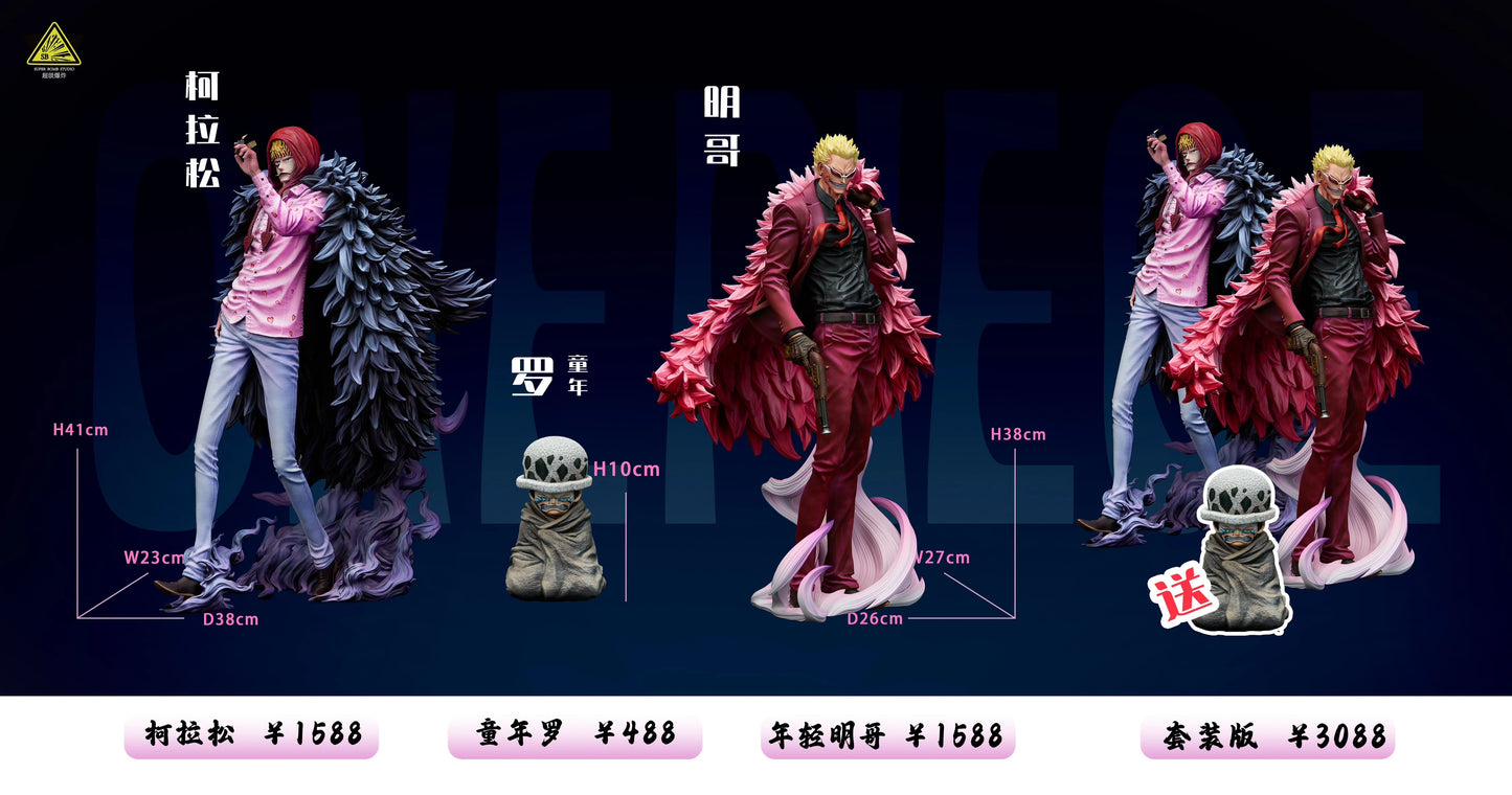 Preventa Resina Corazon, Doflamingo & Law Figura One Piece SuperBomb Estudio