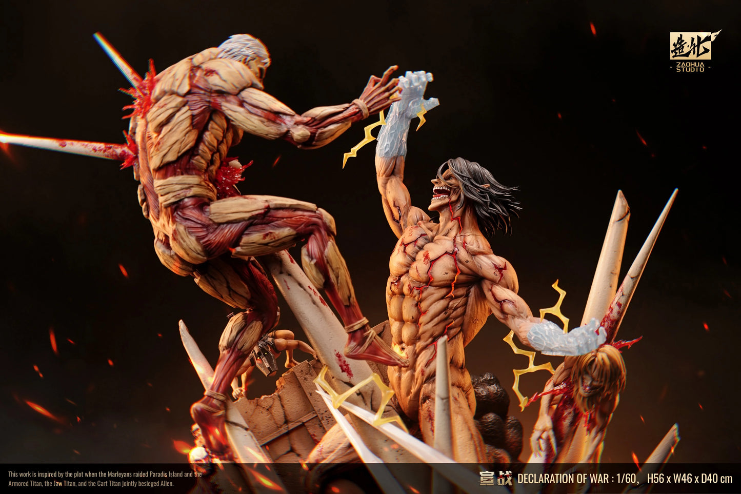 Preventa Resina Titan de Ataque vs Titan de Armadura Figura Attack On Titan ZaoHua Estudio