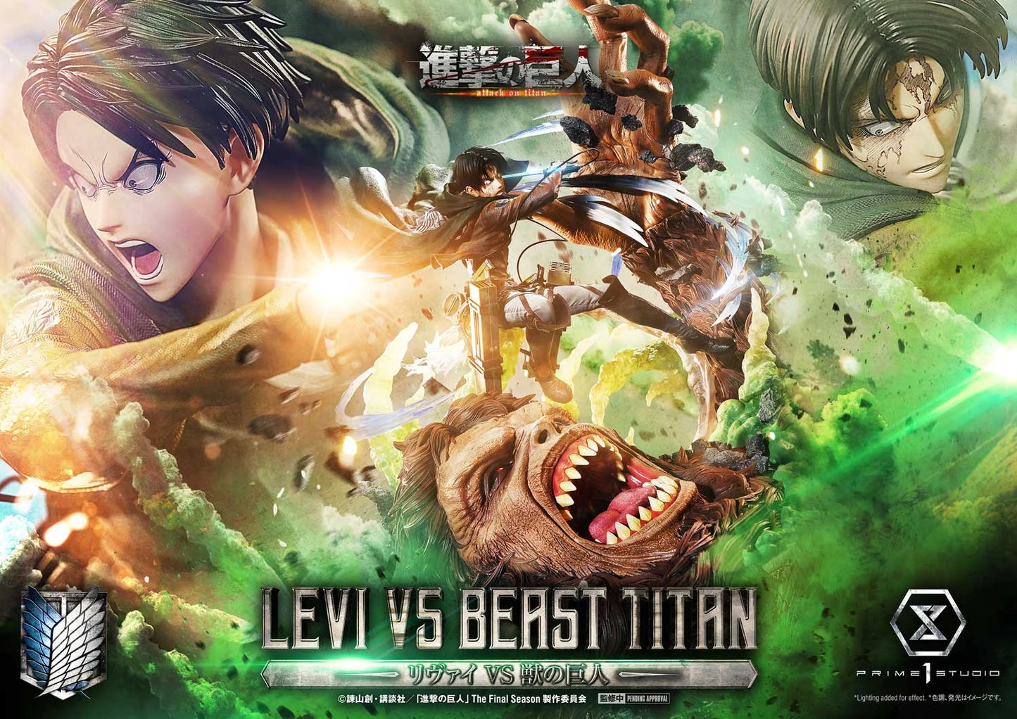 Preventa Resina Levi vs Titan Bestia Figura Attack On Titan Prime 1 (Licencia) Estudio