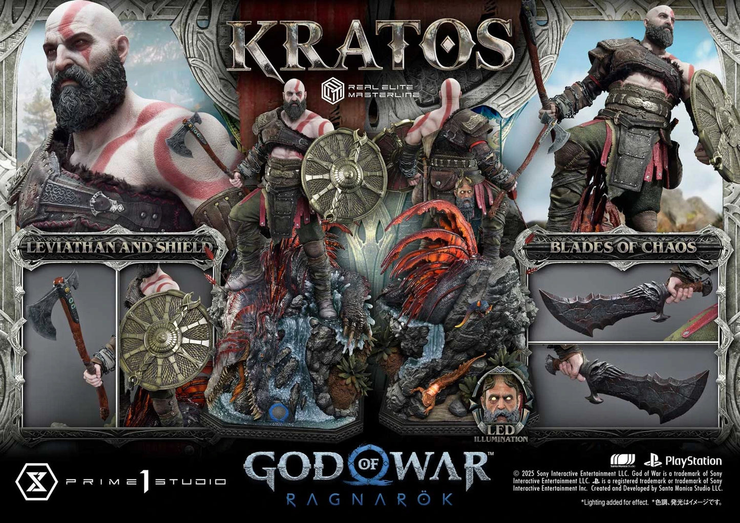 Preventa Resina Kratos Figura God of War "Ragnarok" Prime 1 (Licencia) Estudio