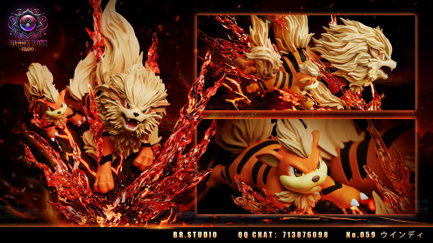 Preventa Resina Arcanine Figura Pokemon Black  Rose Estudio