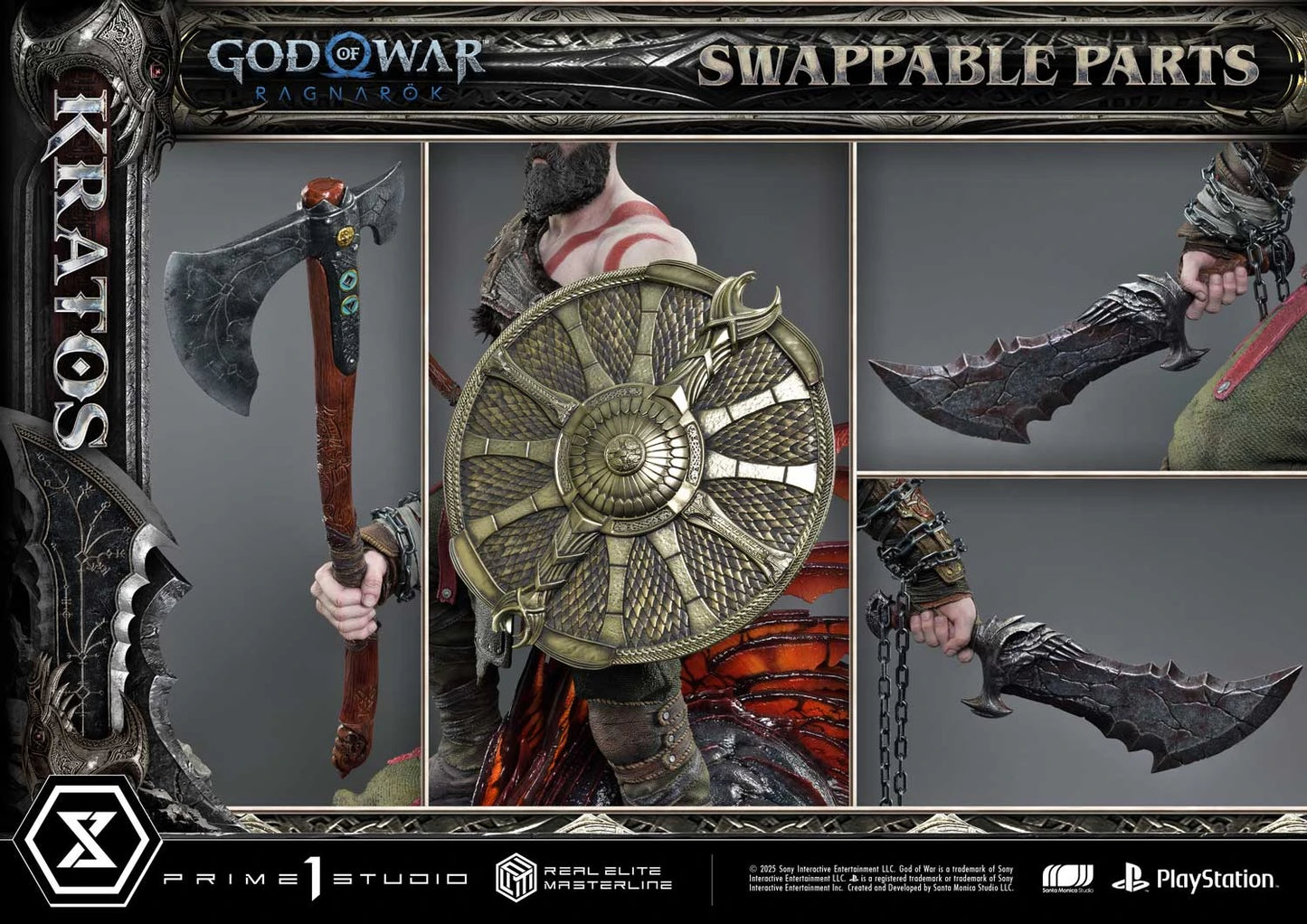 Preventa Resina Kratos Figura God of War "Ragnarok" Prime 1 (Licencia) Estudio