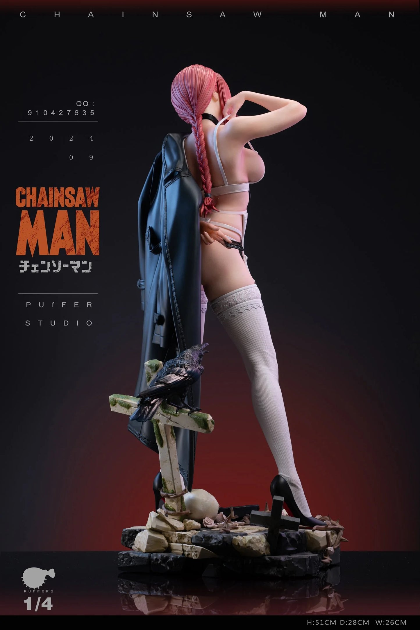 Preventa Resina Makima Figura Chainsaw Man Puffer Estudio