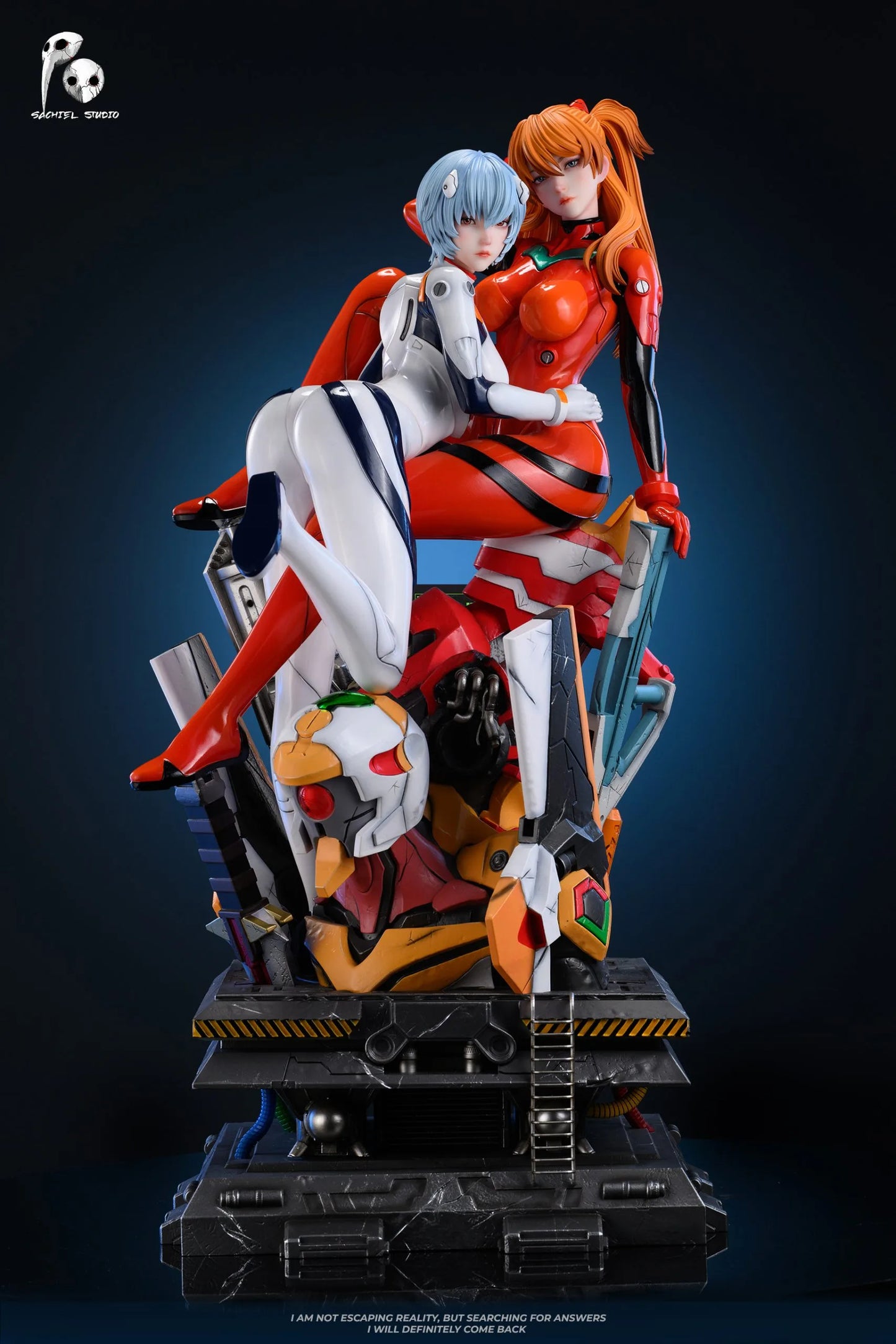 Preventa Resina Asuka Langley & Rei Ayanami Figura Neon Genesis Evangelion SACHIEL Estudio