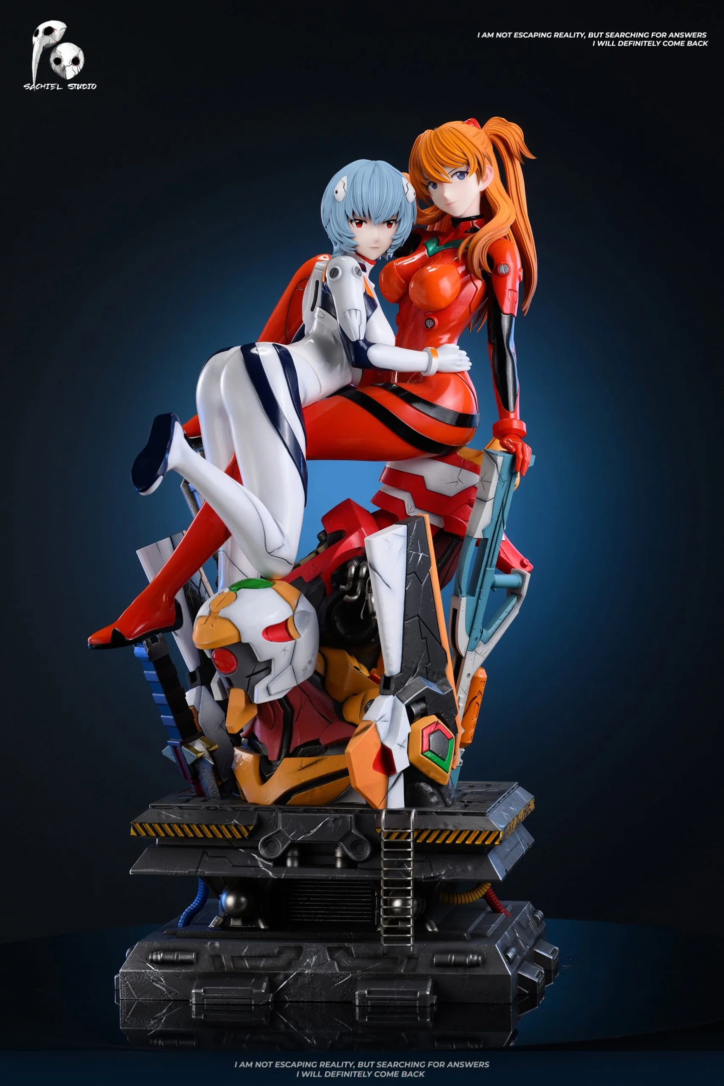 Preventa Resina Asuka Langley & Rei Ayanami Figura Neon Genesis Evangelion SACHIEL Estudio