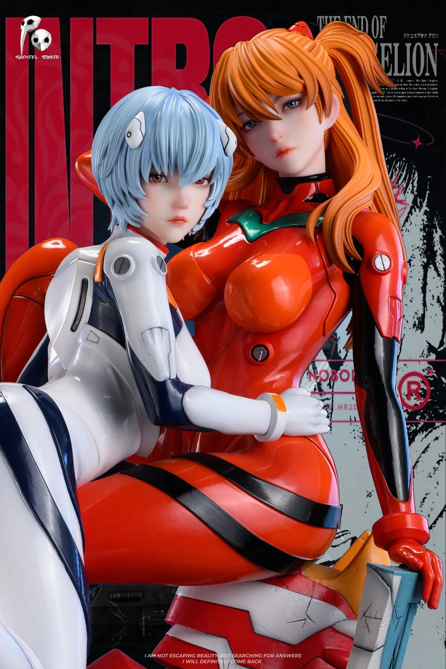 Preventa Resina Asuka Langley & Rei Ayanami Figura Neon Genesis Evangelion SACHIEL Estudio